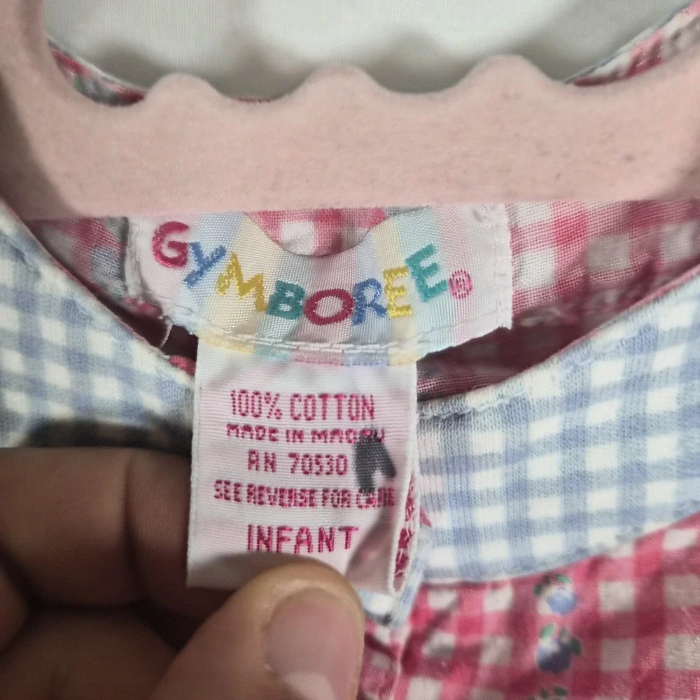 Vintage Gymboree Baby Girl 3 Piece Outfit Set 12 18M Gingham Jacket Top Pants